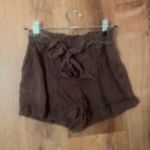 Front-Tie Maroon Shorts